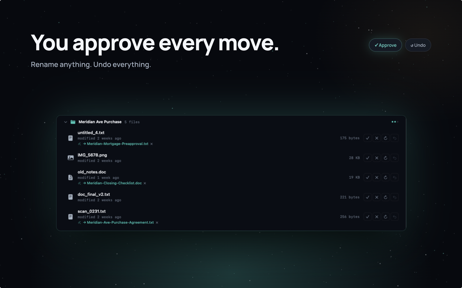 You approve every move